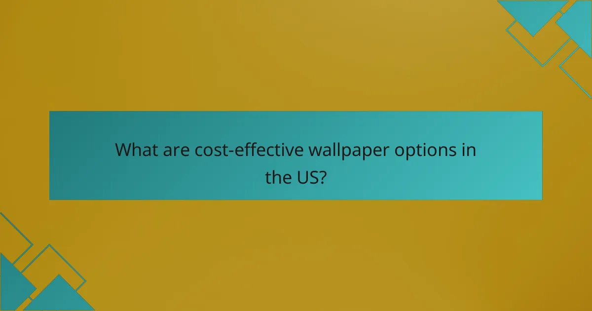 What are cost-effective wallpaper options in the US?