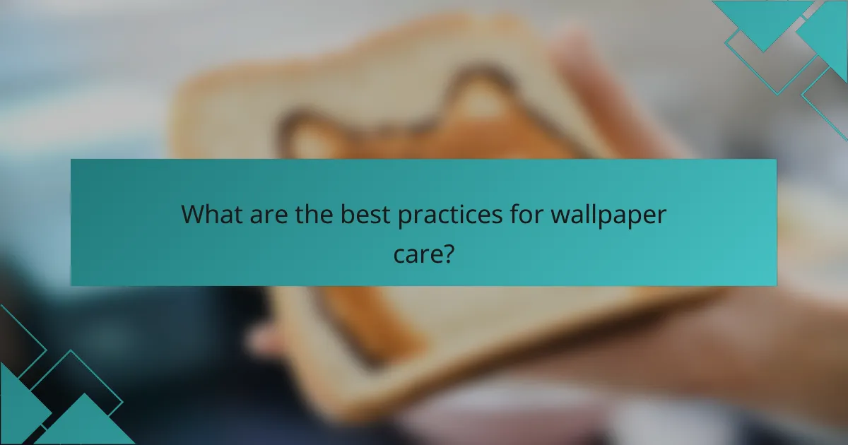 What are the best practices for wallpaper care?