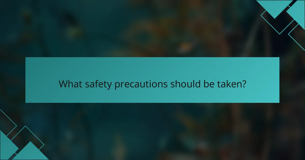 What safety precautions should be taken?